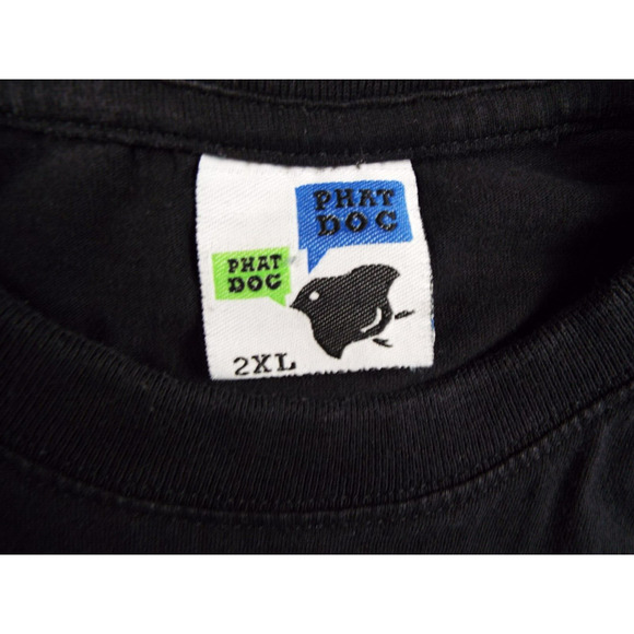 PHAT DOG Shirt Mens 2XL Black Short Sleeve Front Back Spade Graphic Handkerchief - Picture 7 of 7